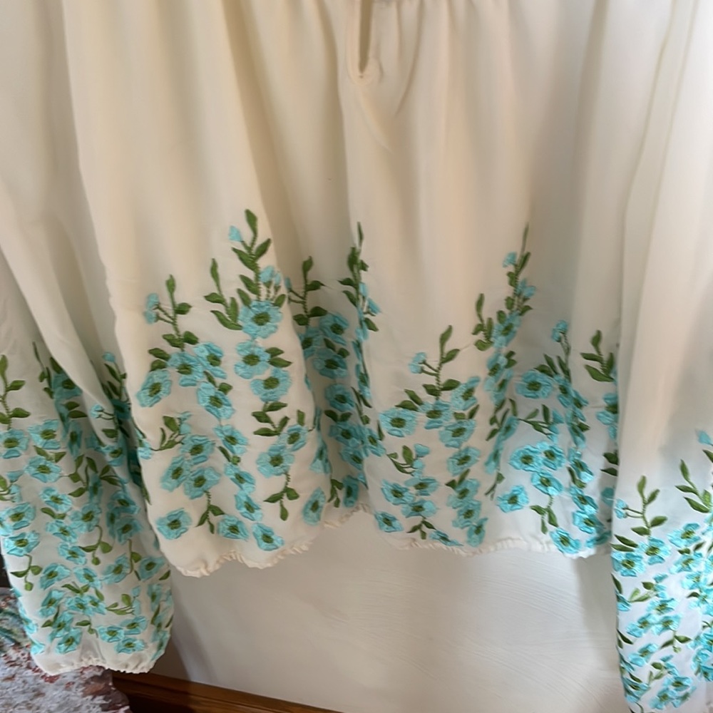 Free People embroidered crop top blouse - Picture 3 of 10